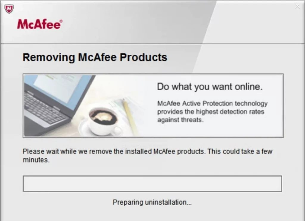 Steps to remove McAfee Antivirus